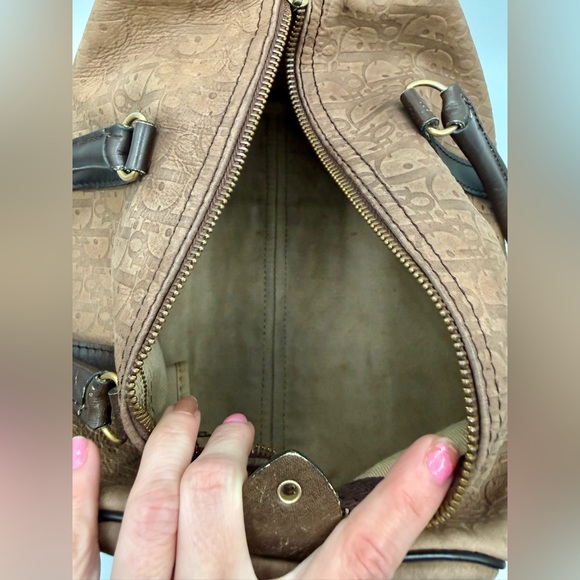 B Condition Dior Diorissimo Suede leather allover Monogram Trotter Boston Bag - Picture 4 of 5